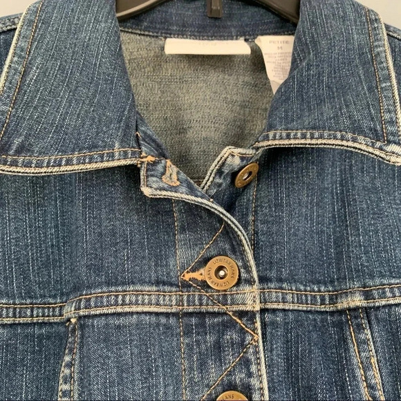 Liz Claiborne Longline Button Front Denim Jacket - Picture 3 of 11